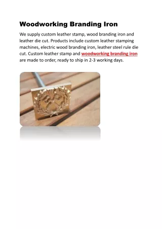 Woodworking Branding Iron