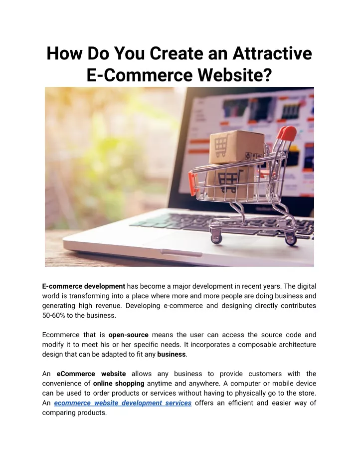 how do you create an attractive e commerce website