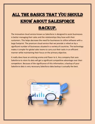 All the basics that you should know about salesforce backup