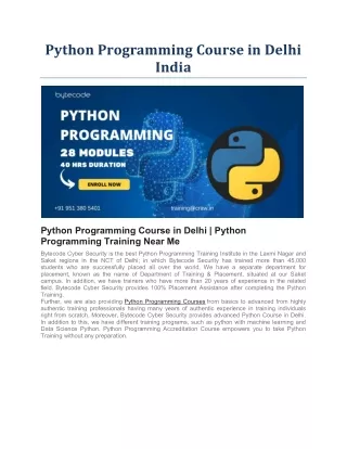python programming course in delhi india