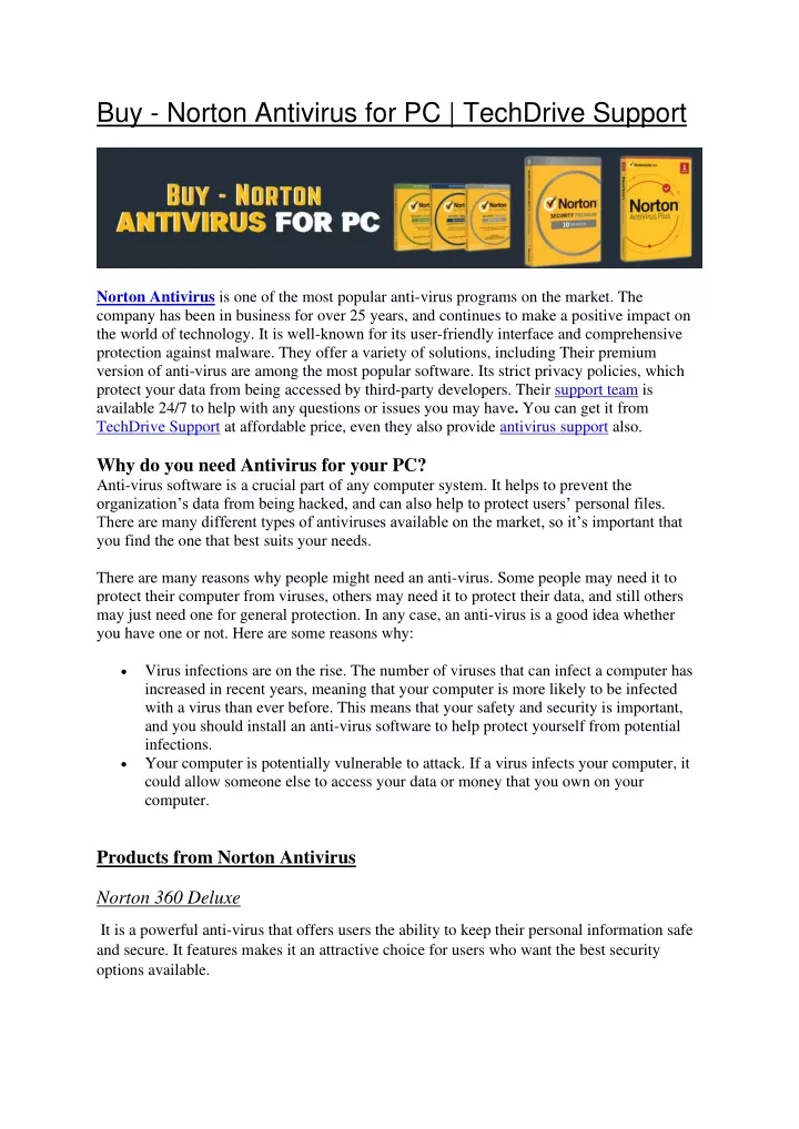 buy norton antivirus for pc techdrive support