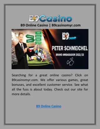 B9 Online Casino | B9casinomyr.com