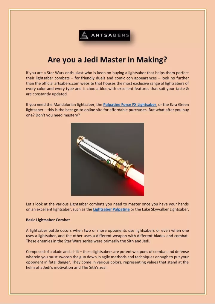 are you a jedi master in making