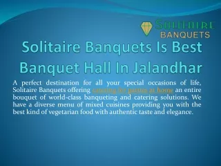Solitaire Banquets Is Best Banquet Hall In Jalandhar