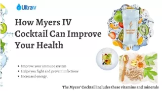 How Myers IV Cocktail Can Improve Your Health