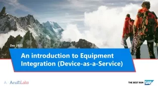 An introduction to Equipment Integration (Device-as-a-Service)
