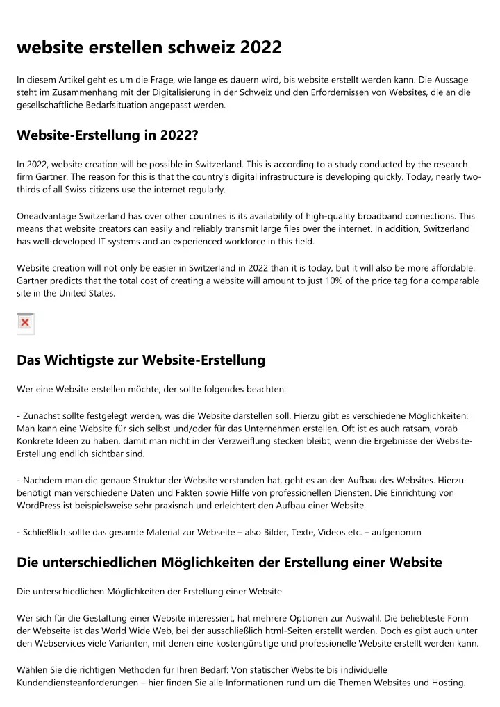 website erstellen schweiz 2022