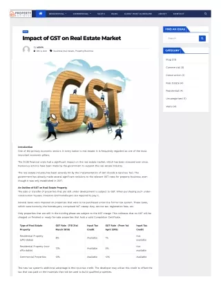 Impact of GST on Real Estate Market