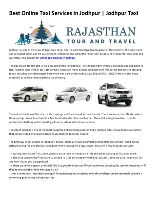 best online taxi services in jodhpur jodhpur taxi