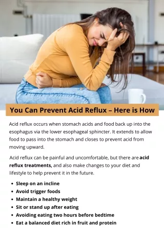 you can prevent acid reflux here is how