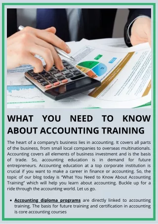 What You Need to Know About Accounting Training