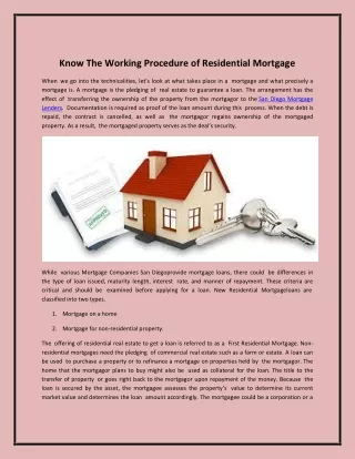 Know The Working Procedure of Residential