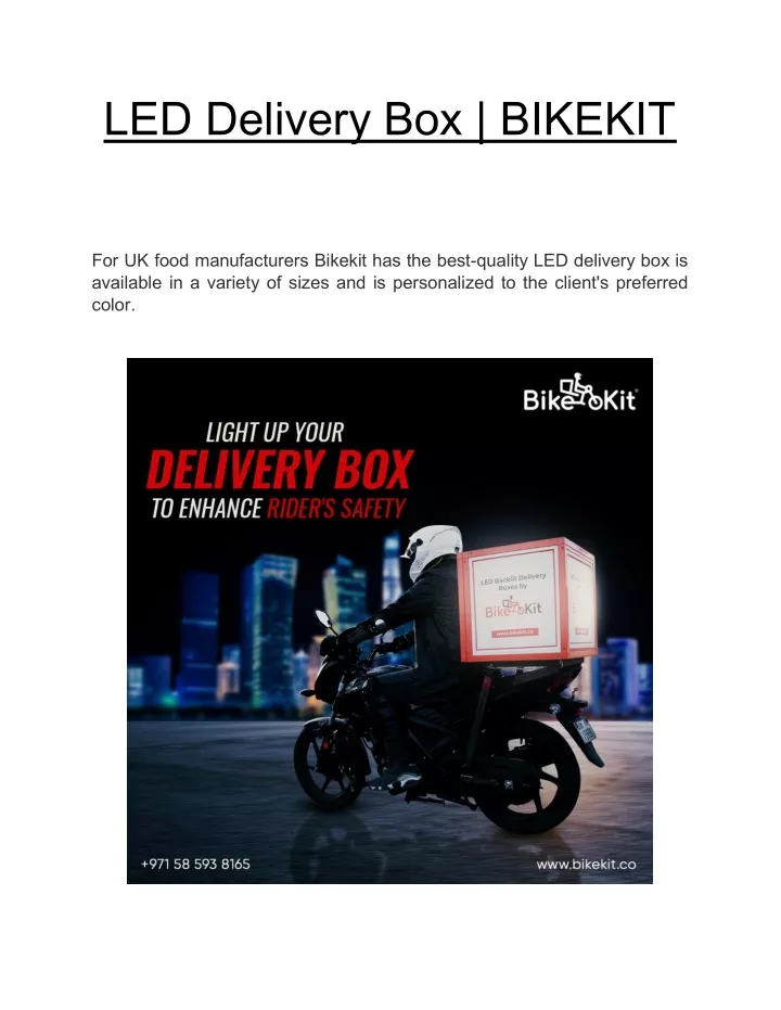 led delivery box bikekit