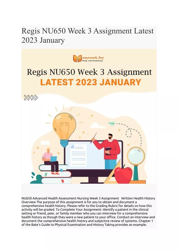 regis nu650 week 3 assignment latest 2023 january