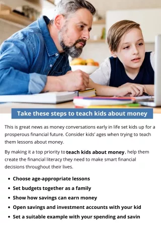 take these steps to teach kids about money