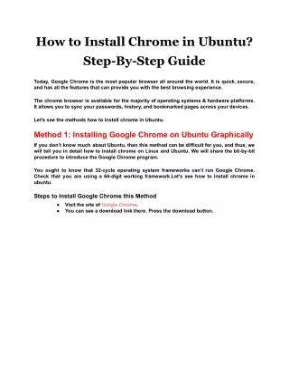 how to install chrome in ubuntu step by step guide