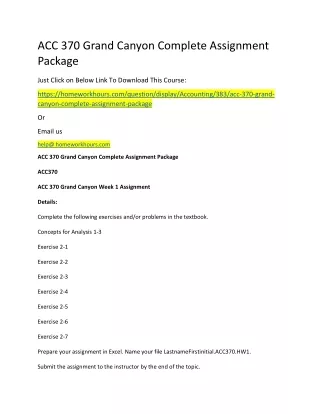acc 370 grand canyon complete assignment package