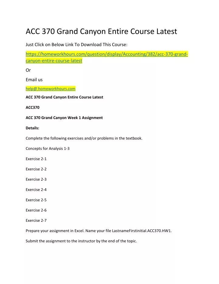 acc 370 grand canyon entire course latest