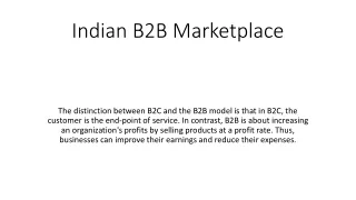 Indian B2B Marketplace