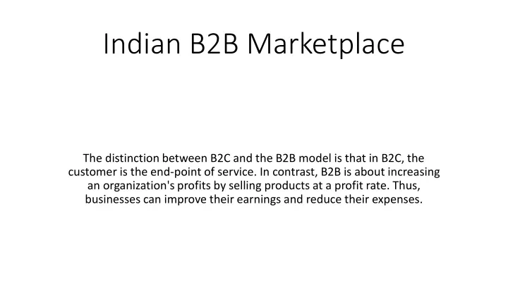 indian b2b marketplace