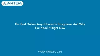 Best Online Ansys Course In Bangalore