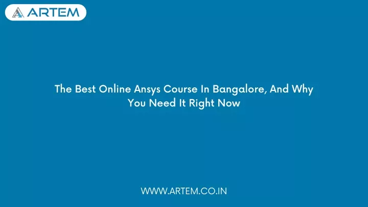 the best online ansys course in bangalore