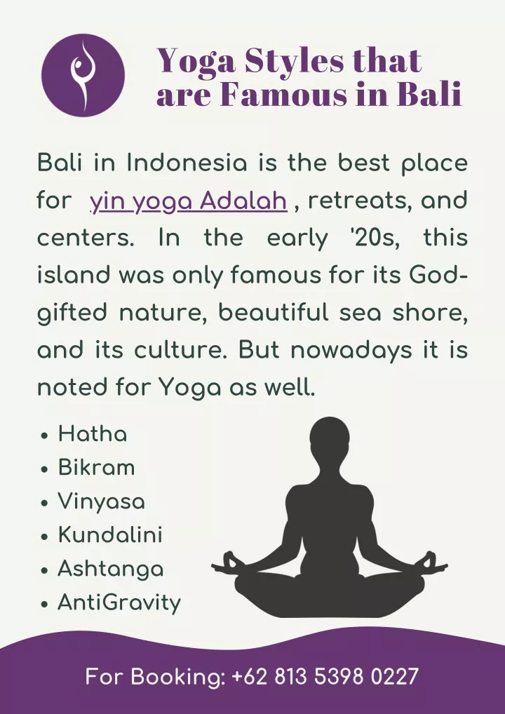 yoga styles that are famous in bali