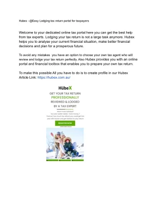 hubex @easy lodging tax return portal