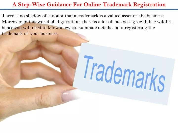 a step wise guidance for online trademark