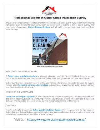 Gutter and roof repairs Sydney