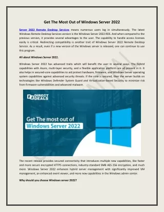 get the most out of windows server 2022