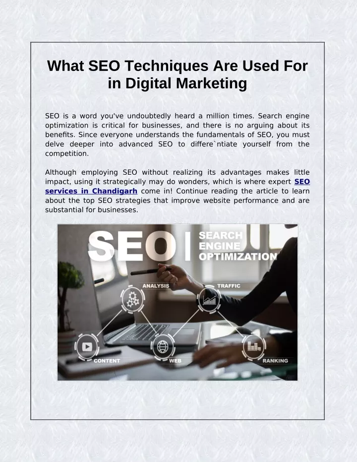 what seo techniques are used for in digital