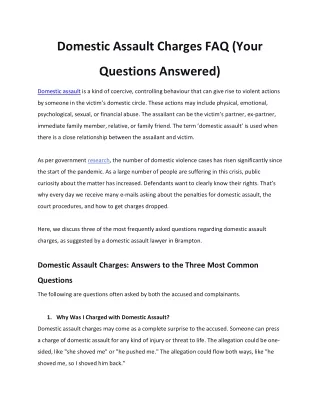 domestic assault charges faq your