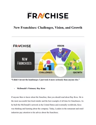 new franchises challenges vision and growth