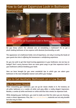 how to get an expensive look in bathroom