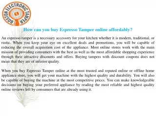 How can you buy Espresso Tamper online affordably?