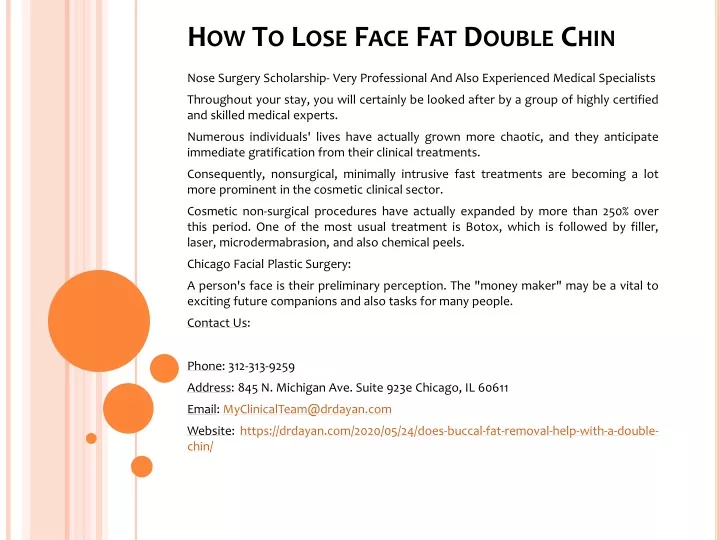 how to lose face fat double chin