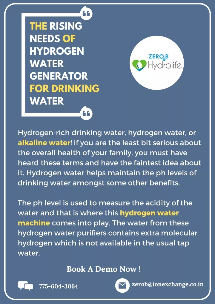 the rising needs of hydrogen water generator