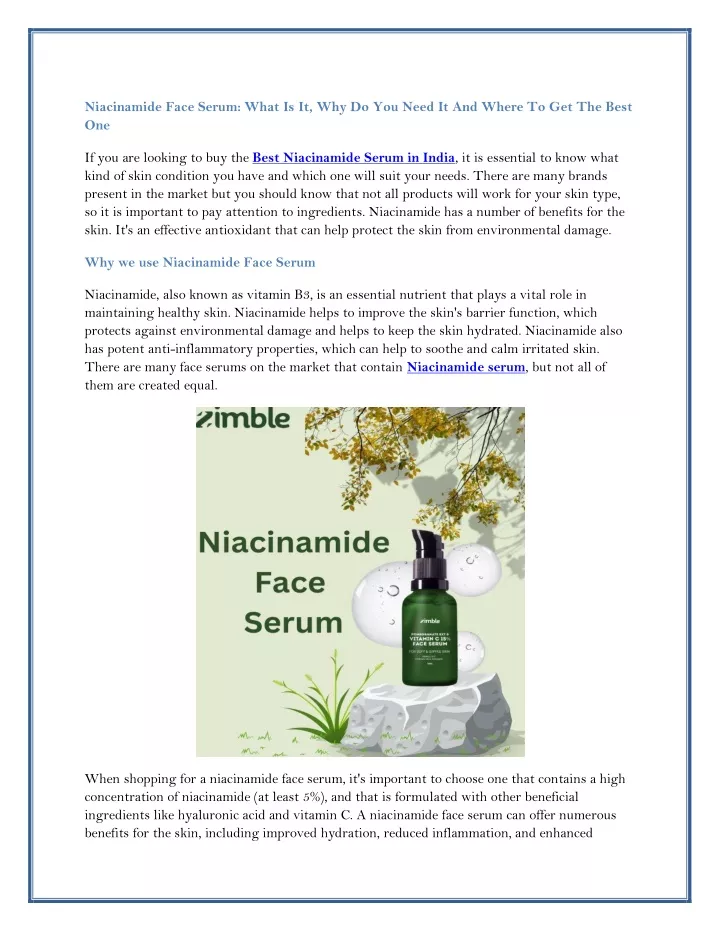 niacinamide face serum what is it why do you need