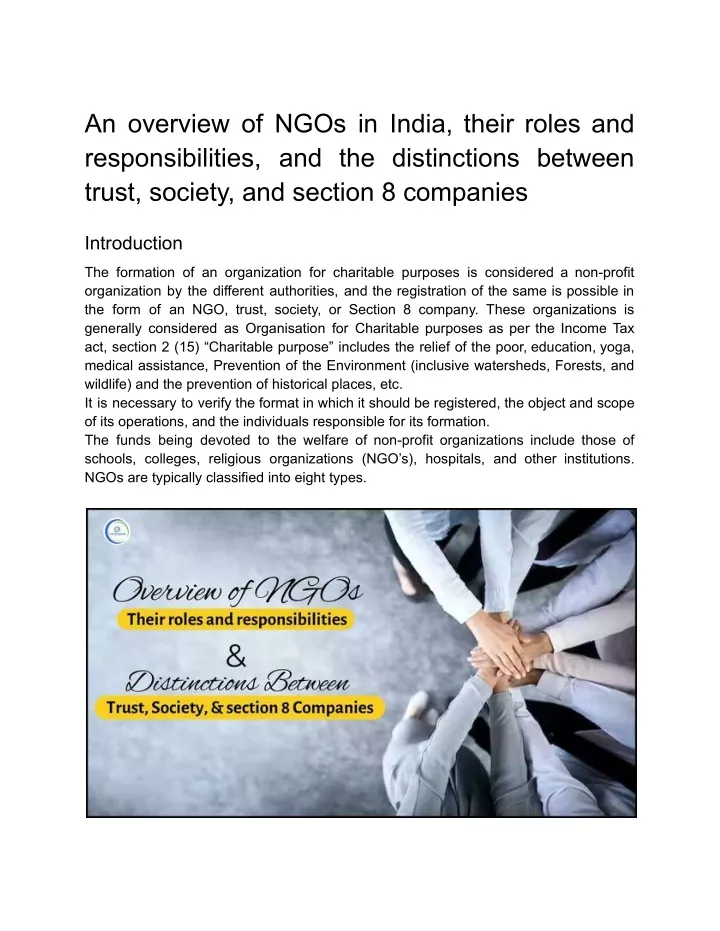 an overview of ngos in india their roles