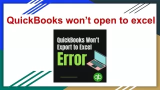 QuickBooks won’t open to excel