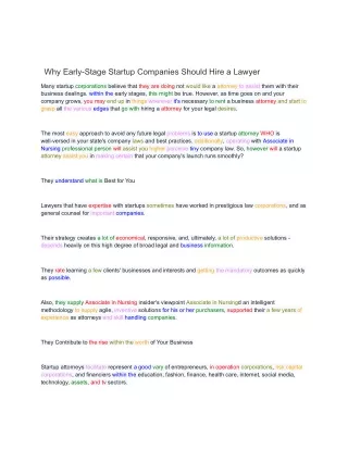 Why Early-Stage Startup Companies Should Hire a Lawyer