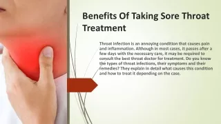 benefits of t aking s ore t hroat t reatment