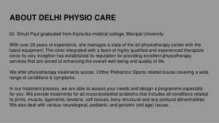 about delhi physio care dr shruti paul graduated