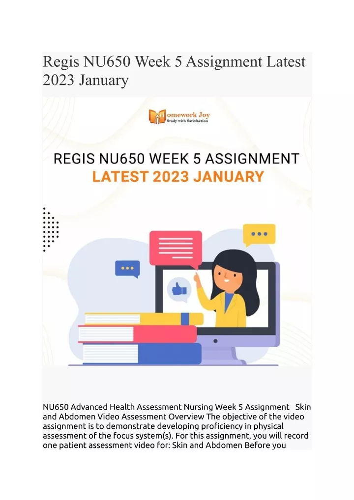 regis nu650 week 5 assignment latest 2023 january