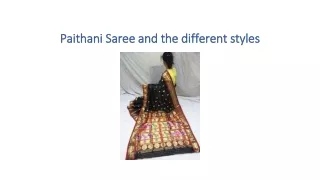 Paithani Saree and the different styles