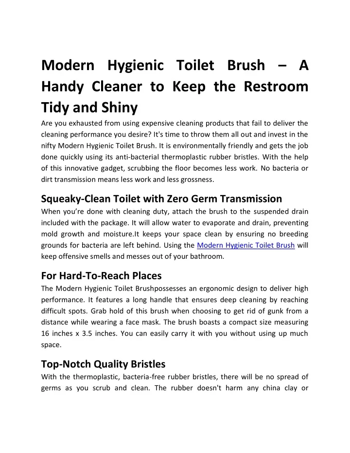 modern hygienic toilet brush a handy cleaner