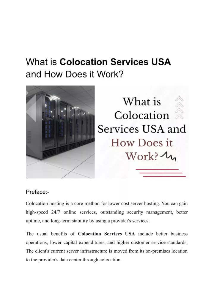 what is colocation services usa and how does