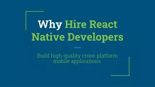 Why Hire React Native Developers