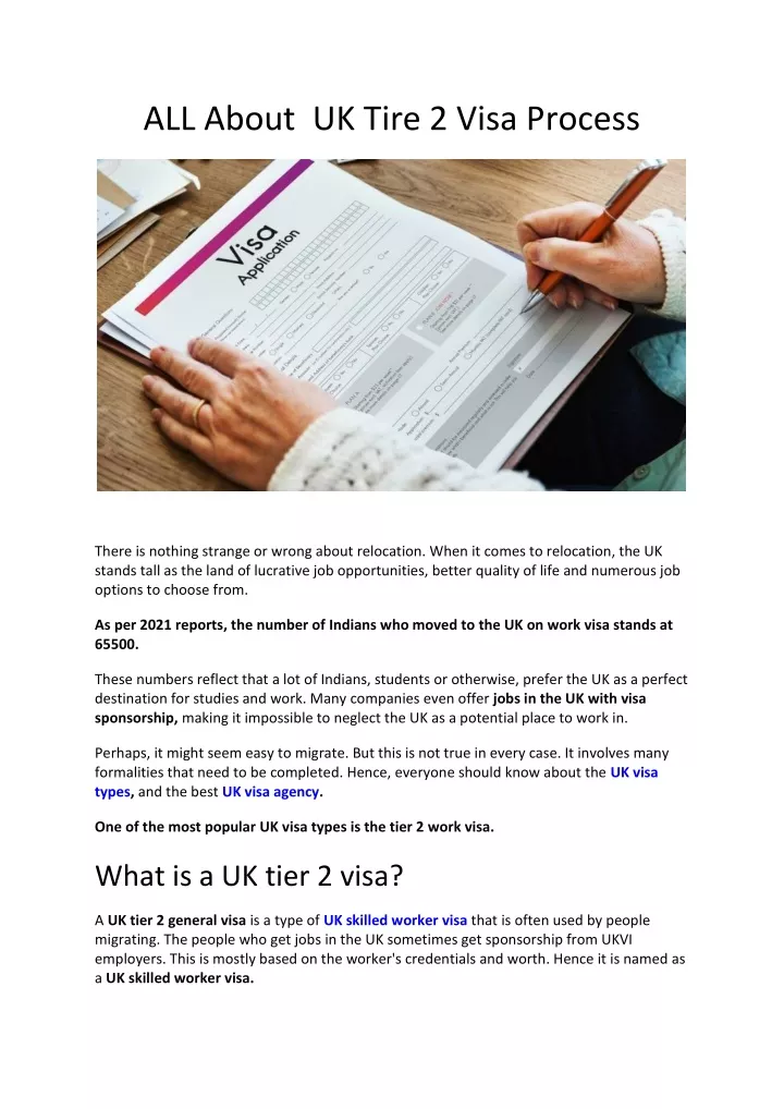 all about uk tire 2 visa process